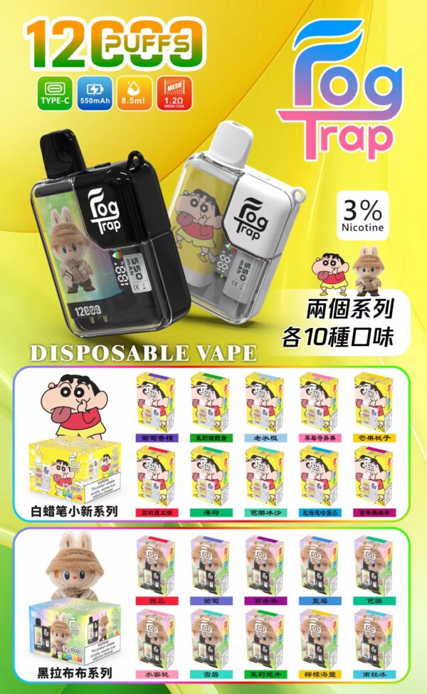 圖片_20251211181735_407_9 Fog Trap💗蠟筆小新x拉布布聯名款 拋棄式電子煙 12000口💗